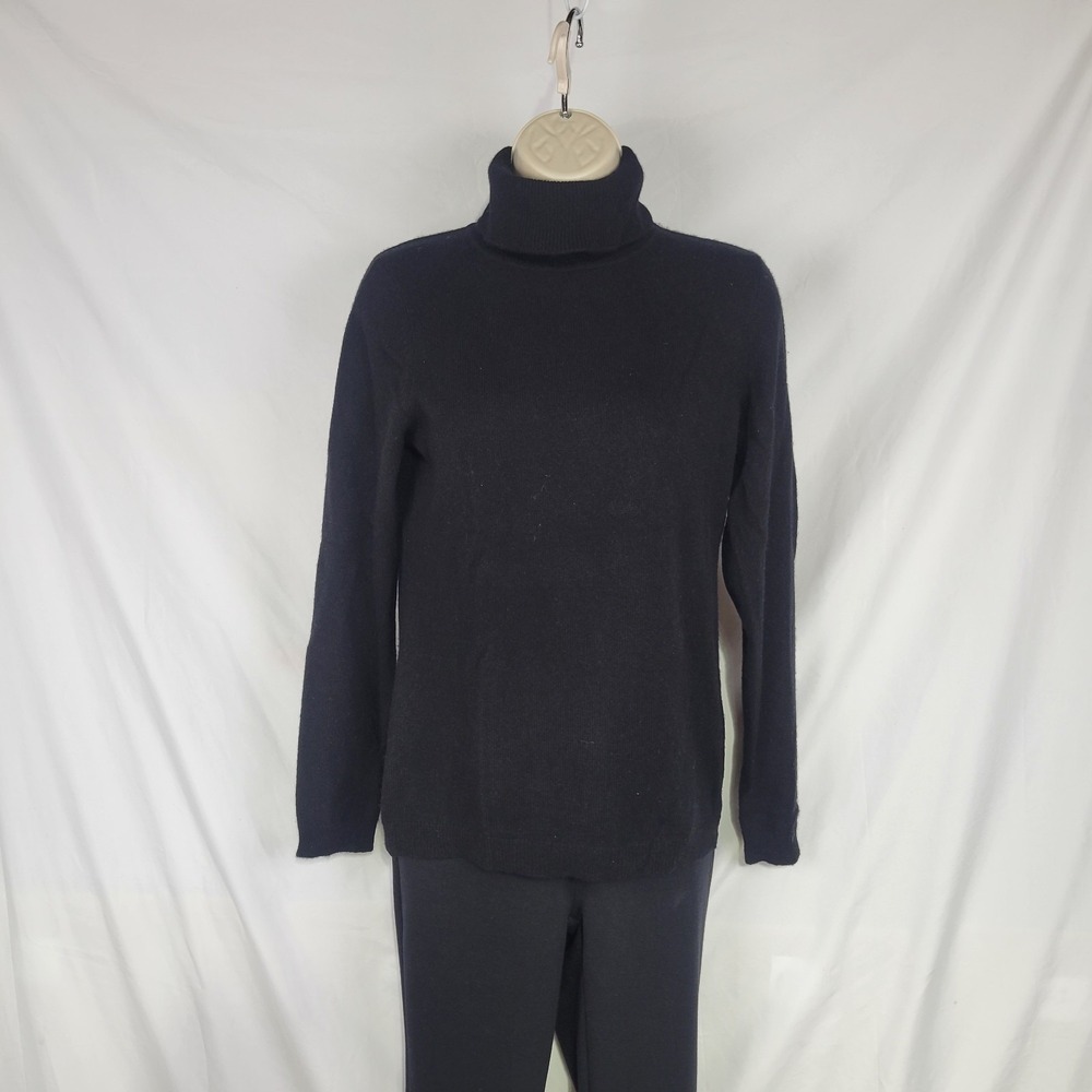 Charter Club Luxury 100% Cashmere Turtleneck Sweater Black Womens Small